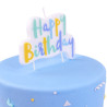 Bougie Happy Birthday bleu pastel PME