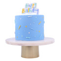 Vela Happy Birthday azul pastel PME