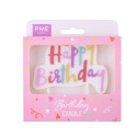 Vela Happy Birthday rosa pastel PME