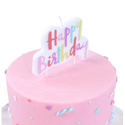 Bougie Happy Birthday rose pastel PME
