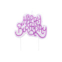 Candle Happy Birthday glittery pink PME