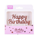 Happy birthday candle rose gold PME