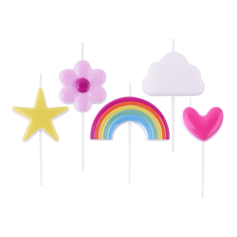 Candles topper Rainbow PME x5