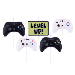 Bougies topper Manettes Gamer PME x5