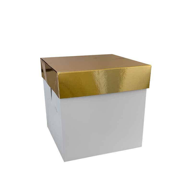 White and gold cake box 20x20x20 cm