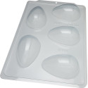 Kit de moldes para huevos de chocolate x5 cavidades