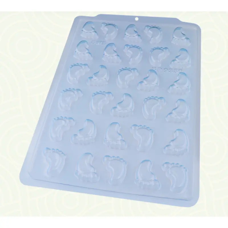 Moules à Chocolat Silicone Pour Fête Prénatale - Lot De 2, Motifs Bébé (pieds, Biberon, Ours) - Pour Chocolats, Bonbons, Cupcakes - 17.5x16.7cm - 14