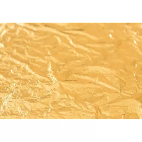 Feuilles d'or alimentaire - 24 carats - 9,4 cm (x5) - Planète Gateau