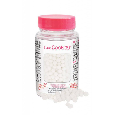 Perles blanches Scrapcooking 55 g