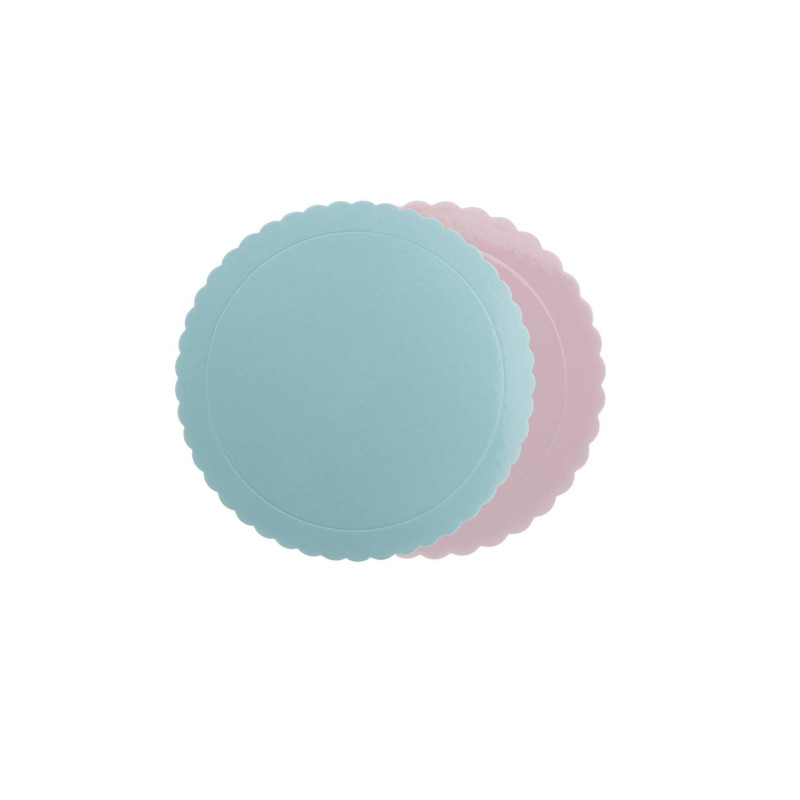 Bandeja fina redonda doble cara rosa y azul 25 cm