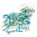 Happy Sprinkles bâtonnets métallisés bleus , verts et blancs mats 90 g