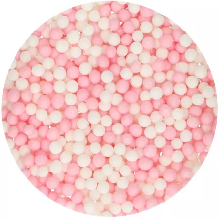 Perles en sucre roses et blanches Funcakes 60 g