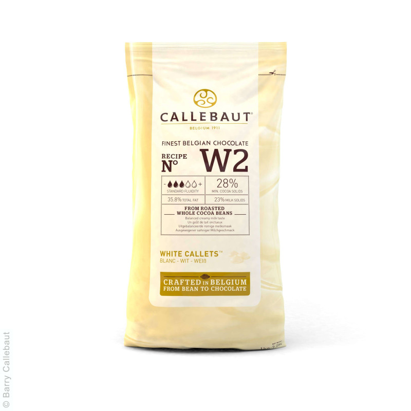Chocolat blanc 28% en Gallets 1kg Callebaut DLUO dépassée