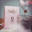 Powdered pink and gold table marks x 10