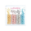 Mix of metallic beads gold, pink, silver and blue Scrapcooking