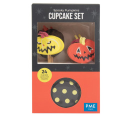 Caissettes à cupcakes avec toppers Halloween  x24