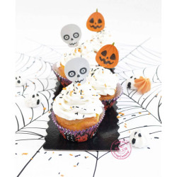 Caissettes à cupcakes avec toppers Halloween x24