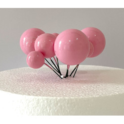 Toppers 10 boules rose bébé diamètres - 3 tailles