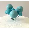 Topper boules bleu bébé - x10 de 3 tailles