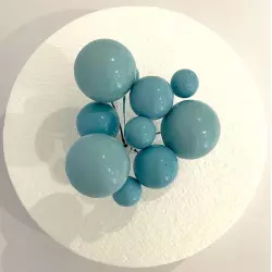 Topper boules Bleu bébé - x10 de 3 tailles