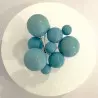 Baby blue ball toppers assorted diameters x10