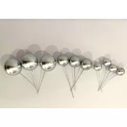 Tapones de bolas de plata de diámetros variados x10