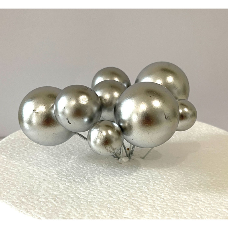 Silver ball toppers assorted diameters x10