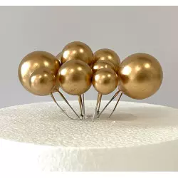 Tapones de bolas de oro de diámetros variados x10