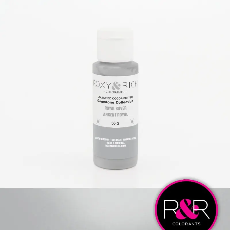 Royal Roxy Color Beurre de cacao coloré argent royal Roxy & Rich 56g - Planète Gateau