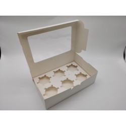Caja de cartón con ventana para cupcakes
