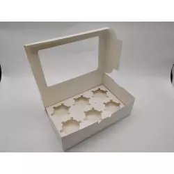 Cardboard box with window for cupcakes