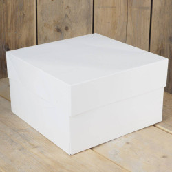 25 boites à gâteaux carrées blanches Funcakes 30 x 30 x 15 cm