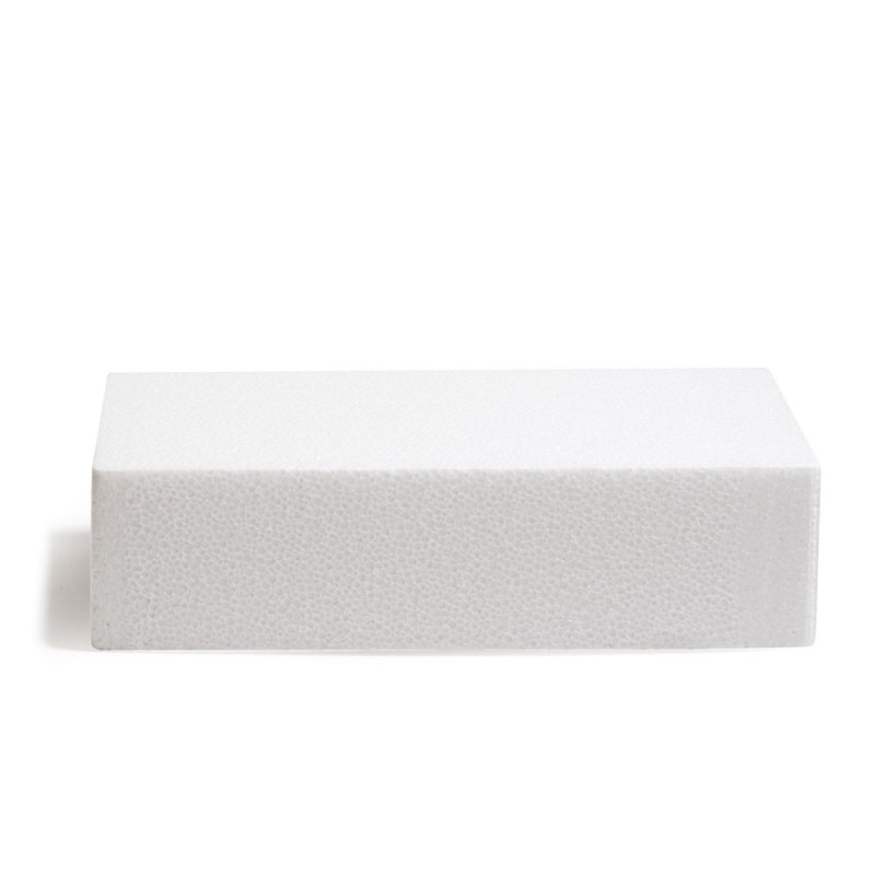 Square polystyrene dummy cake 40 cm x 7.5 cm high