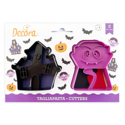 Haunted house and vampire cookie cutter x2