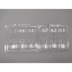 5 cajas de 12 macarrones de plástico transparente