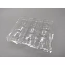 5 cajas de 12 macarrones de plástico transparente