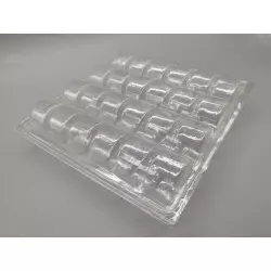 5 cajas de 24 macarrones de plástico transparente, reforzados