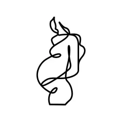 Topper gâteau silhouette femme enceinte