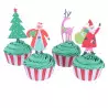 Caissettes à cupcakes avec topper père Noël et sapin