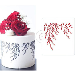 Pochoir gâteau motif branches de saule ou vigne