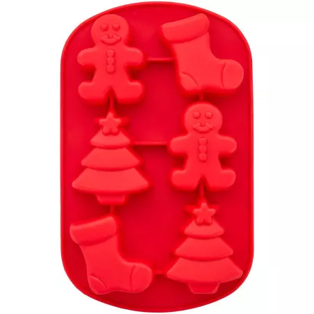Moule silicone chausson Gingerbread et sapin Noël