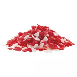Cœurs en sucre rouges et blancs 100 g