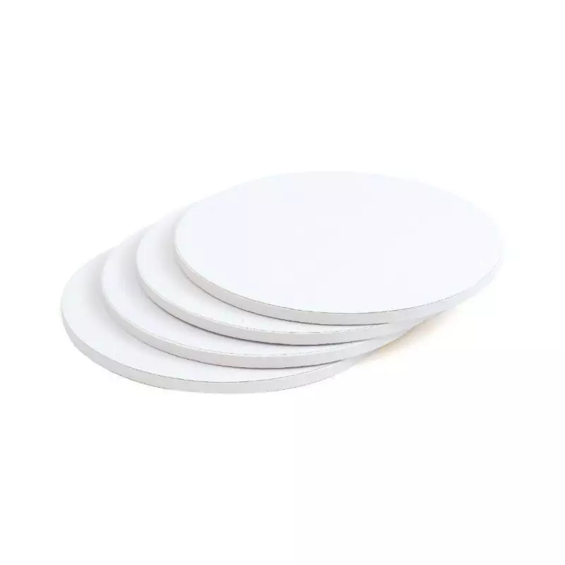 Round thick white cake trays - 36 to 45cm