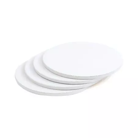 Round thick white cake trays - 36 to 45cm