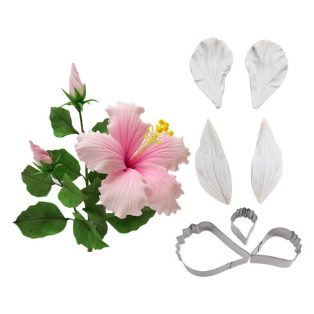 Hibiscus flower cutters and veiners kit