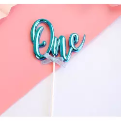 Cake topper One blue