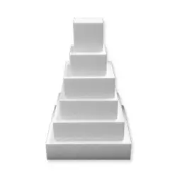 DUMMY Cake SQUARE polystyrene 15 to 30cm - Height 7 cm