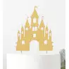 Topper tarta de castillo de princesa con purpurina dorada