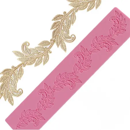Sxutop 4 Pièces Tapis Dentelle Silicone - Moules Feuilles 3D Pour Chocolat, Fondant Et Décoration Gâteau Avec Motifs Papillon, Oignon, Taco