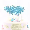 Cake toppers flocons de neige bleus x10